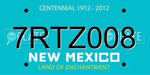 7RTZ008 New Mexico License Plate