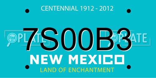 7S00B3 New Mexico License Plate