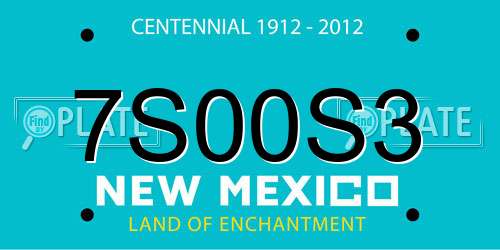 7S00S3 New Mexico License Plate
