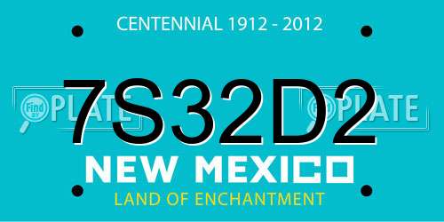 7S32D2 New Mexico License Plate