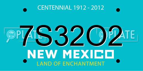 7S32O2 New Mexico License Plate