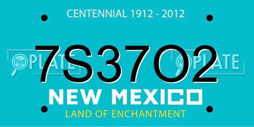 7S37O2 New Mexico License Plate