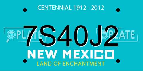 7S40J2 New Mexico License Plate