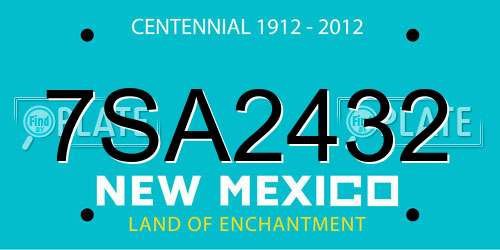 7SA2432 New Mexico License Plate