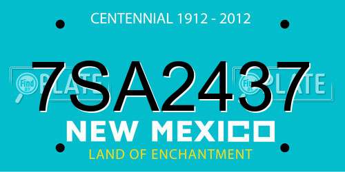 7SA2437 New Mexico License Plate