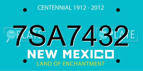 7SA7432 New Mexico License Plate