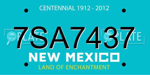 7SA7437 New Mexico License Plate