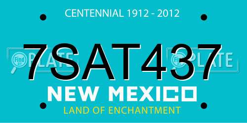7SAT437 New Mexico License Plate