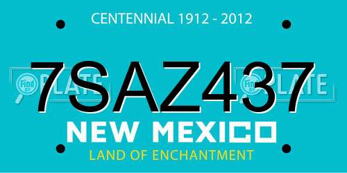 7SAZ437 New Mexico License Plate