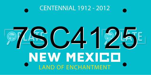 7SC4125 New Mexico License Plate