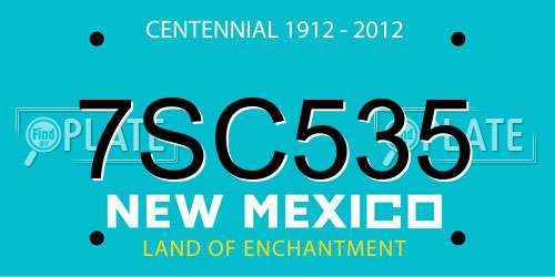 7SC535 New Mexico License Plate