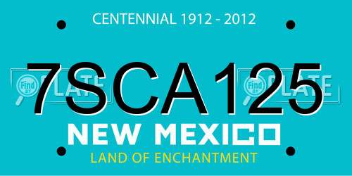 7SCA125 New Mexico License Plate