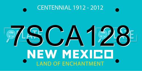7SCA128 New Mexico License Plate