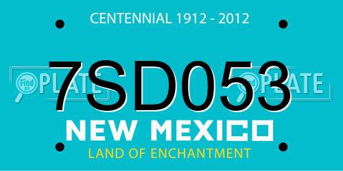 7SD053 New Mexico License Plate