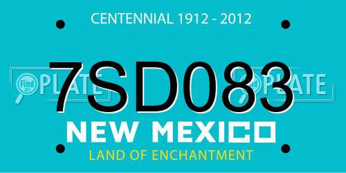 7SD083 New Mexico License Plate