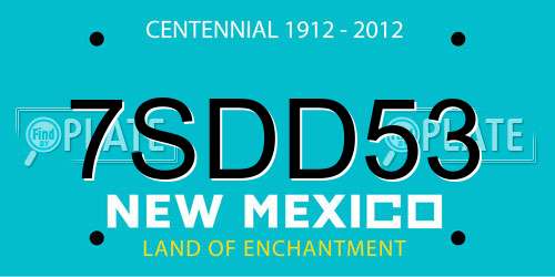 7SDD53 New Mexico License Plate