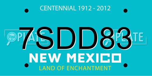 7SDD83 New Mexico License Plate