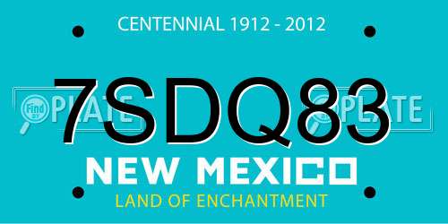 7SDQ83 New Mexico License Plate
