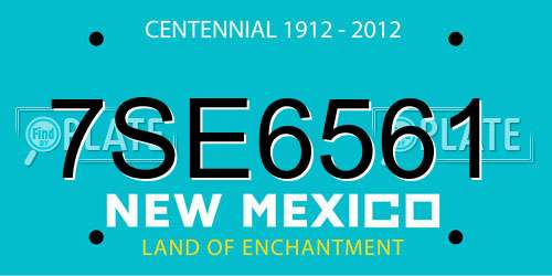 7SE6561 New Mexico License Plate