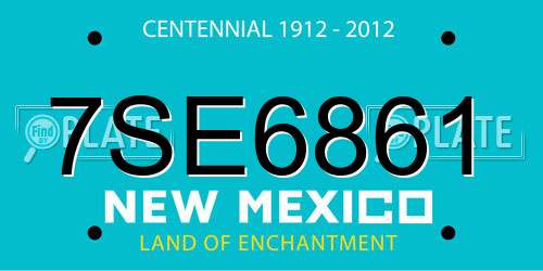 7SE6861 New Mexico License Plate