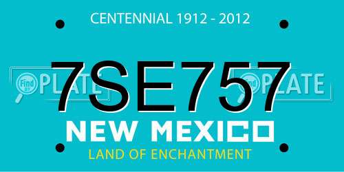 7SE757 New Mexico License Plate