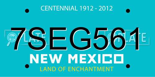7SEG561 New Mexico License Plate