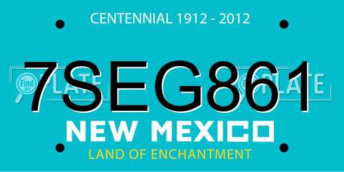 7SEG861 New Mexico License Plate