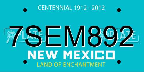 7SEM892 New Mexico License Plate
