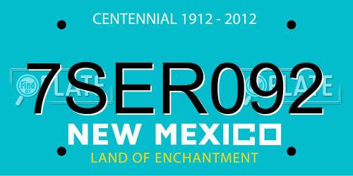 7SER092 New Mexico License Plate