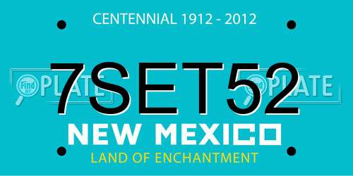 7SET52 New Mexico License Plate
