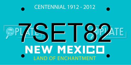 7SET82 New Mexico License Plate