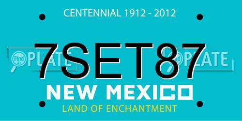 7SET87 New Mexico License Plate
