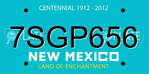7SGP656 New Mexico License Plate