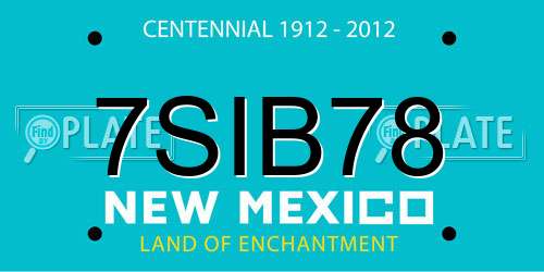 7SIB78 New Mexico License Plate