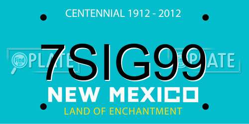 7SIG99 New Mexico License Plate