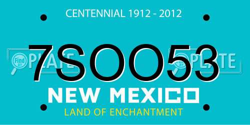 7SOO53 New Mexico License Plate