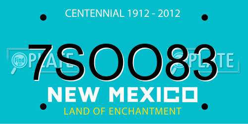 7SOO83 New Mexico License Plate