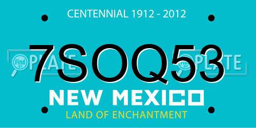 7SOQ53 New Mexico License Plate