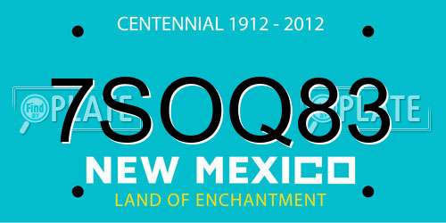 7SOQ83 New Mexico License Plate