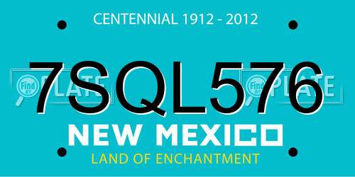 7SQL576 New Mexico License Plate