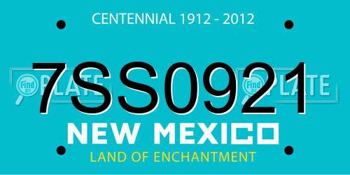 7SS0921 New Mexico License Plate