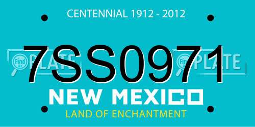7SS0971 New Mexico License Plate