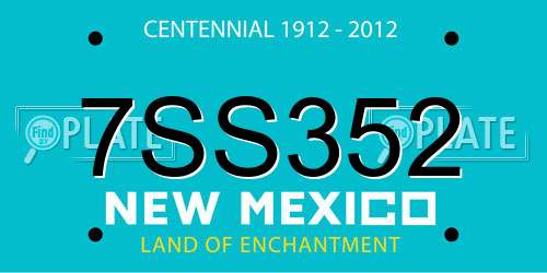 7SS352 New Mexico License Plate