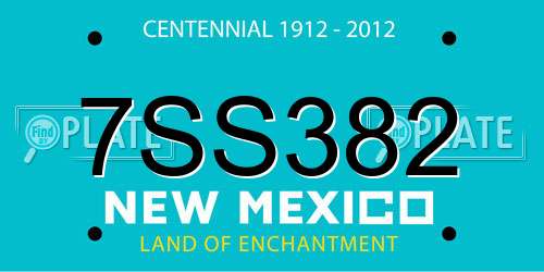 7SS382 New Mexico License Plate