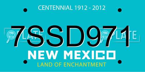 7SSD971 New Mexico License Plate