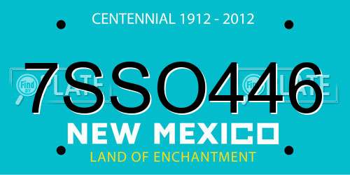 7SSO446 New Mexico License Plate