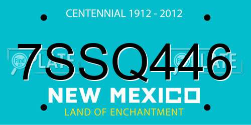 7SSQ446 New Mexico License Plate