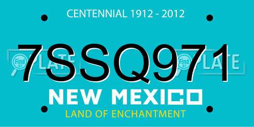 7SSQ971 New Mexico License Plate