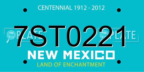 7ST0221 New Mexico License Plate