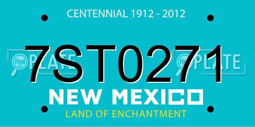 7ST0271 New Mexico License Plate